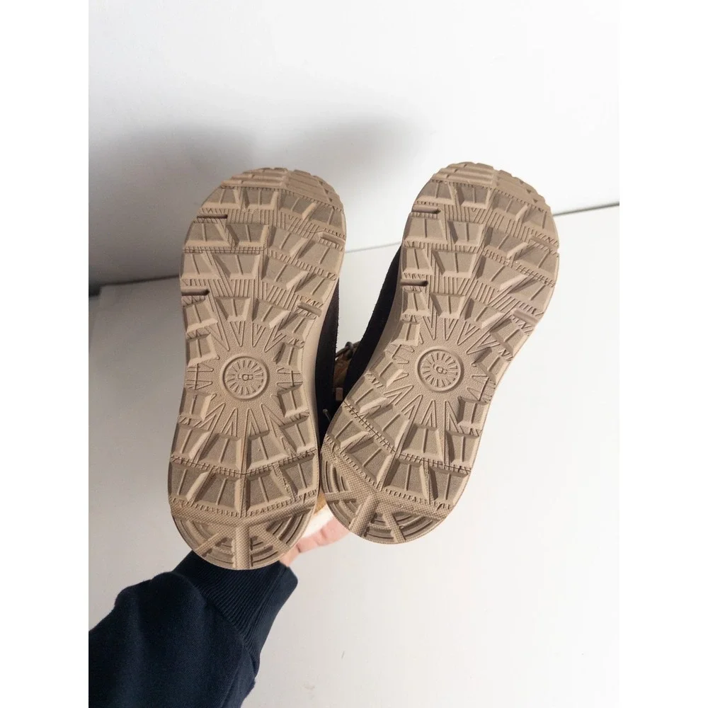 UGG Terretrail Cozy‎ Winter Boot Girls US 5 Borwn Suede Sherpa Lace Up